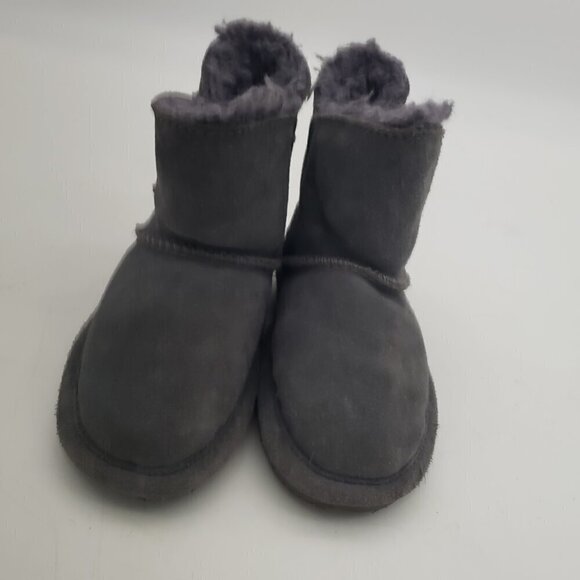 Bearpaw Rosaline Toddler Girls' Gray Suede Leather Warm Winter Boots Size 8 - Picture 8 of 13